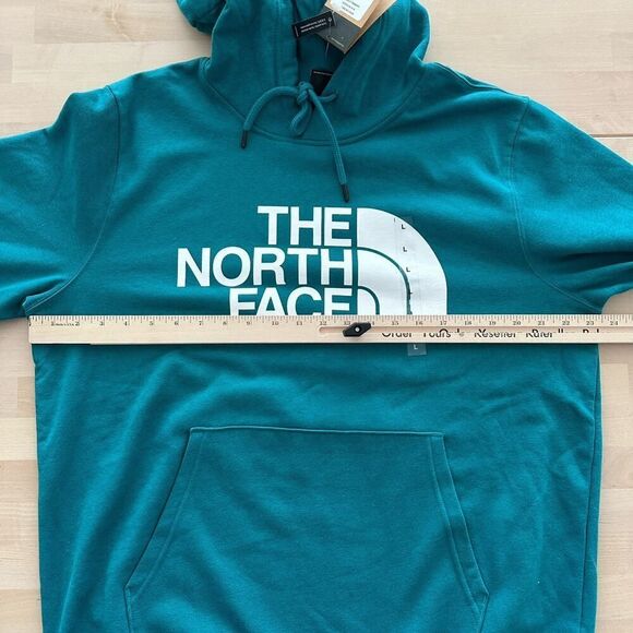 The North Face Hoodie Mens Large Half Dome Fleece Logo Pullover Shady Blue - Picture 8 of 9